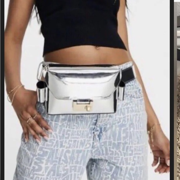 Allsaints silver Frankie leather bag - Picture 5 of 6